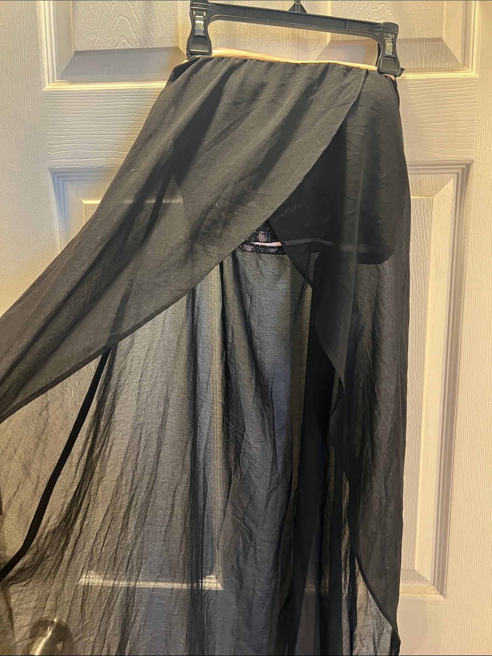 NWT bebe Black Asymmetrical Chiffon High-Low Dress - Picture 2 of 15